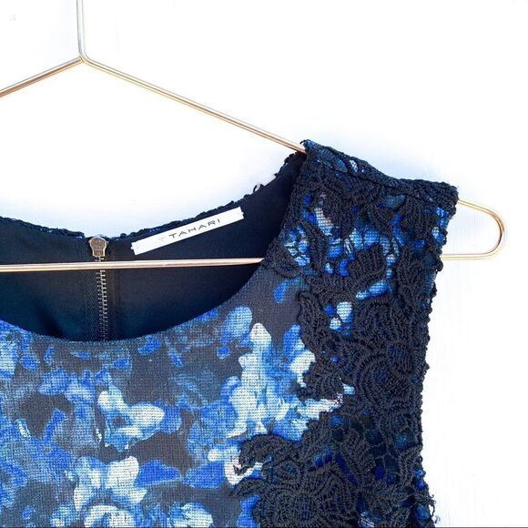 NWT T Tahari Navy Black Floral Print Fiona Dress - Picture 8 of 13